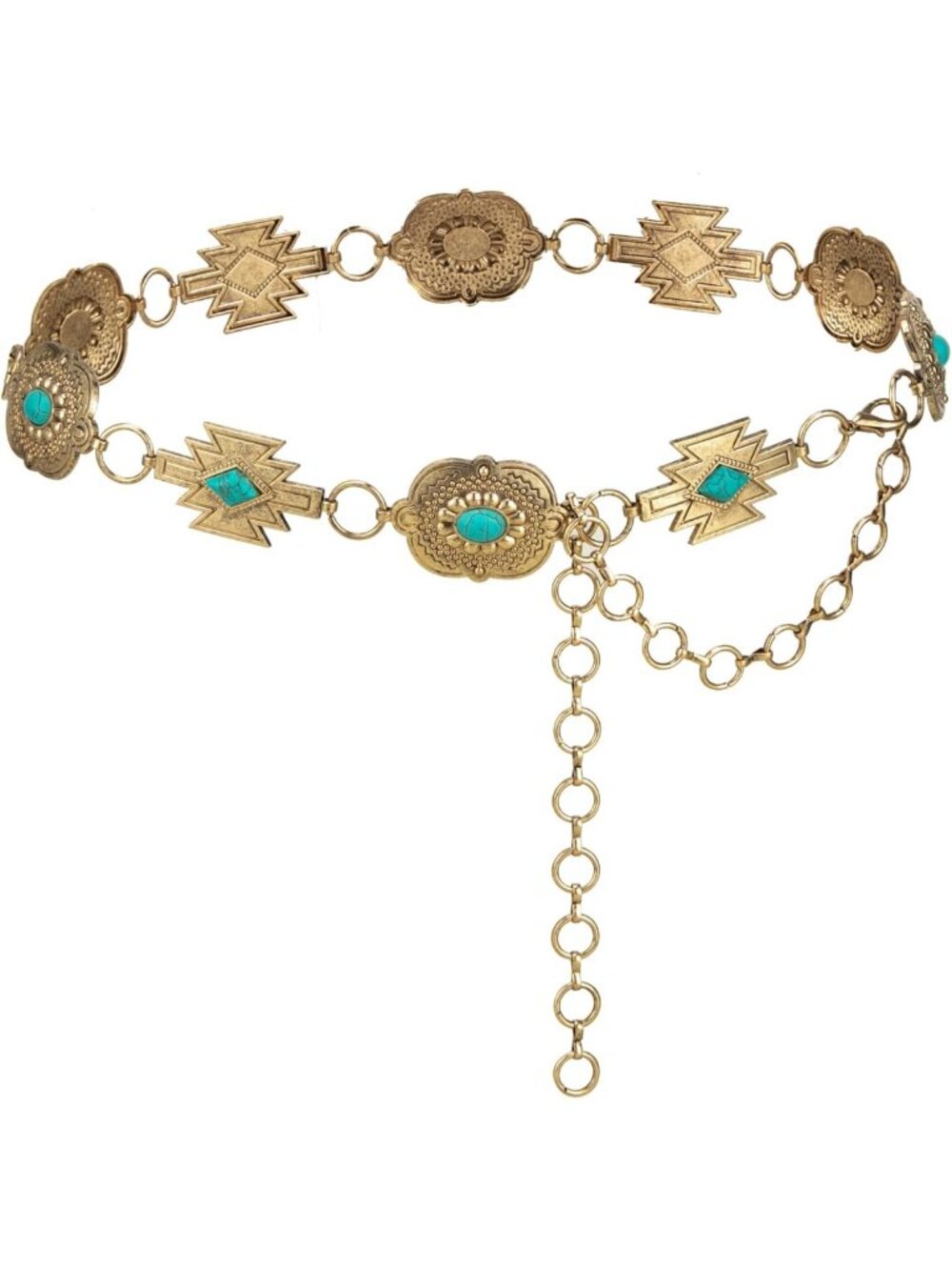 Stylish Western Metal Concho Belt for Women | Adjustable Cowgirl Waist Chain